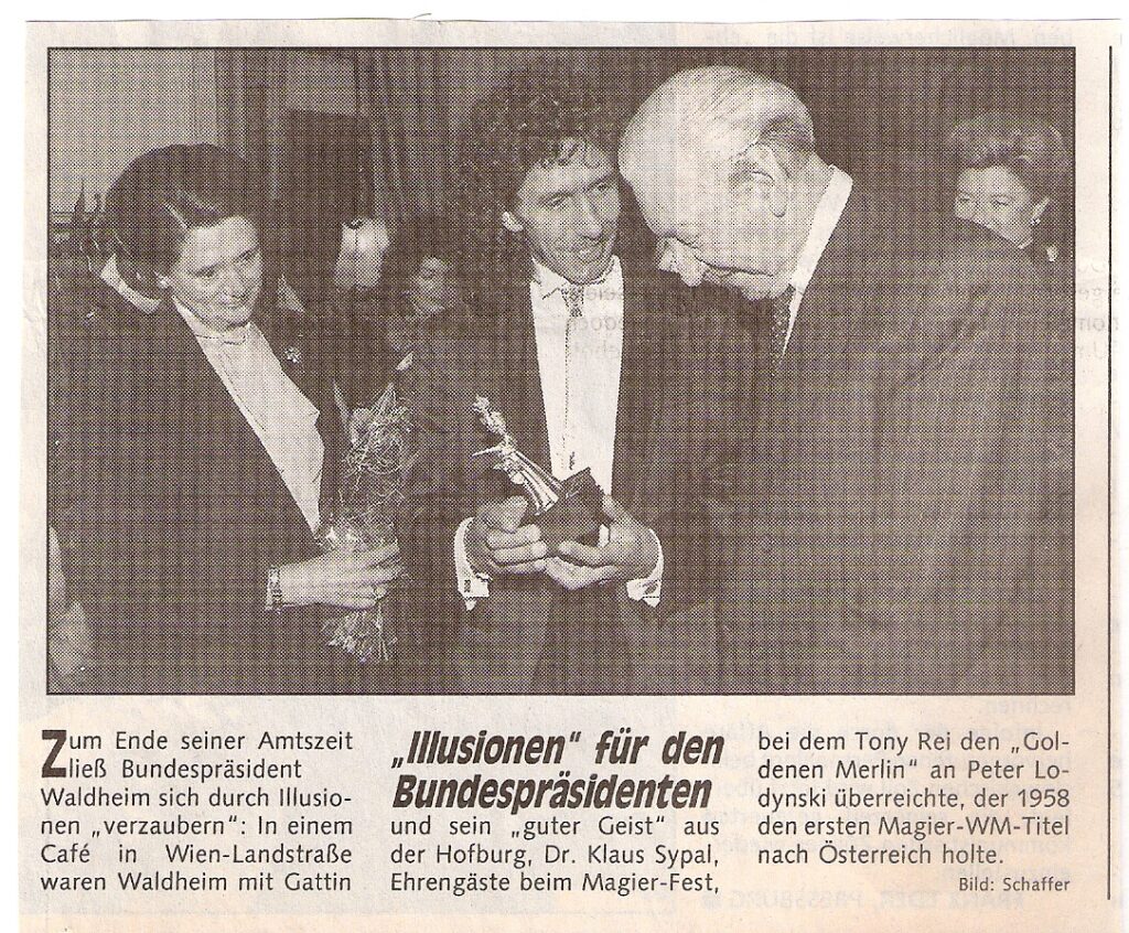 1992: Bundespräsident Dr. Kurt Waldheim als Gast von Tony Rei.