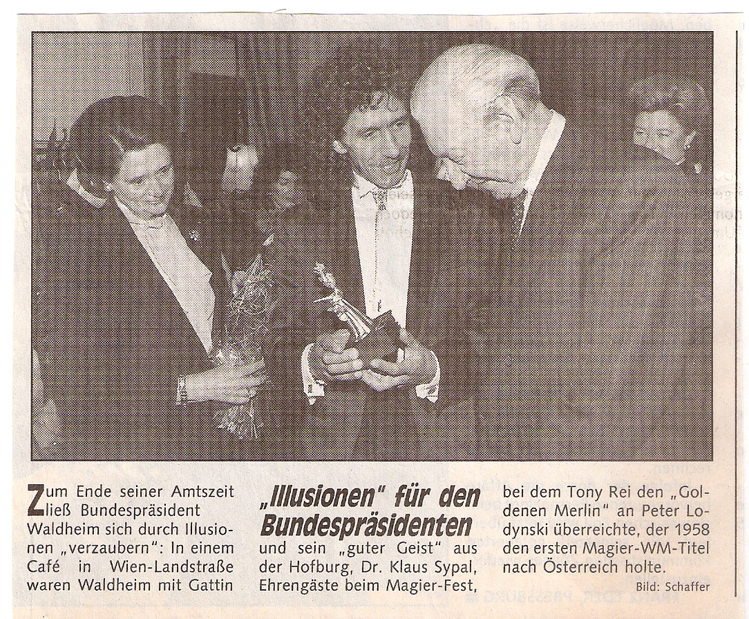 1992: Bundespräsident Dr. Kurt Waldheim als Gast von Tony Rei.